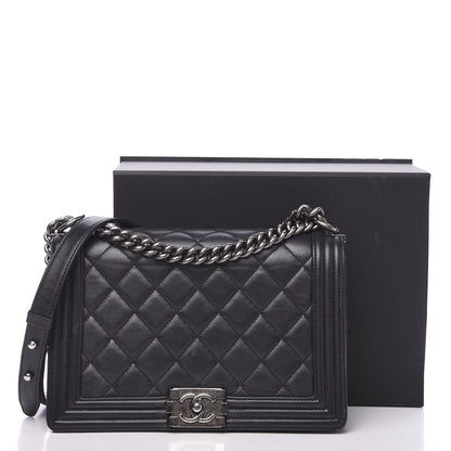 Chanel Calfskin Quilted New Medium Boy Flap Black 19 of 19