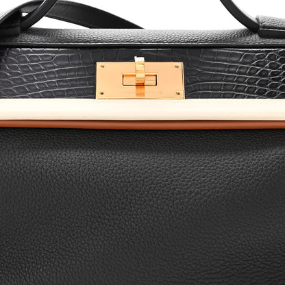 Hermes Togo Matte Alligator Swift Touch 24/24 29 Black Nata Gold 7 of 9