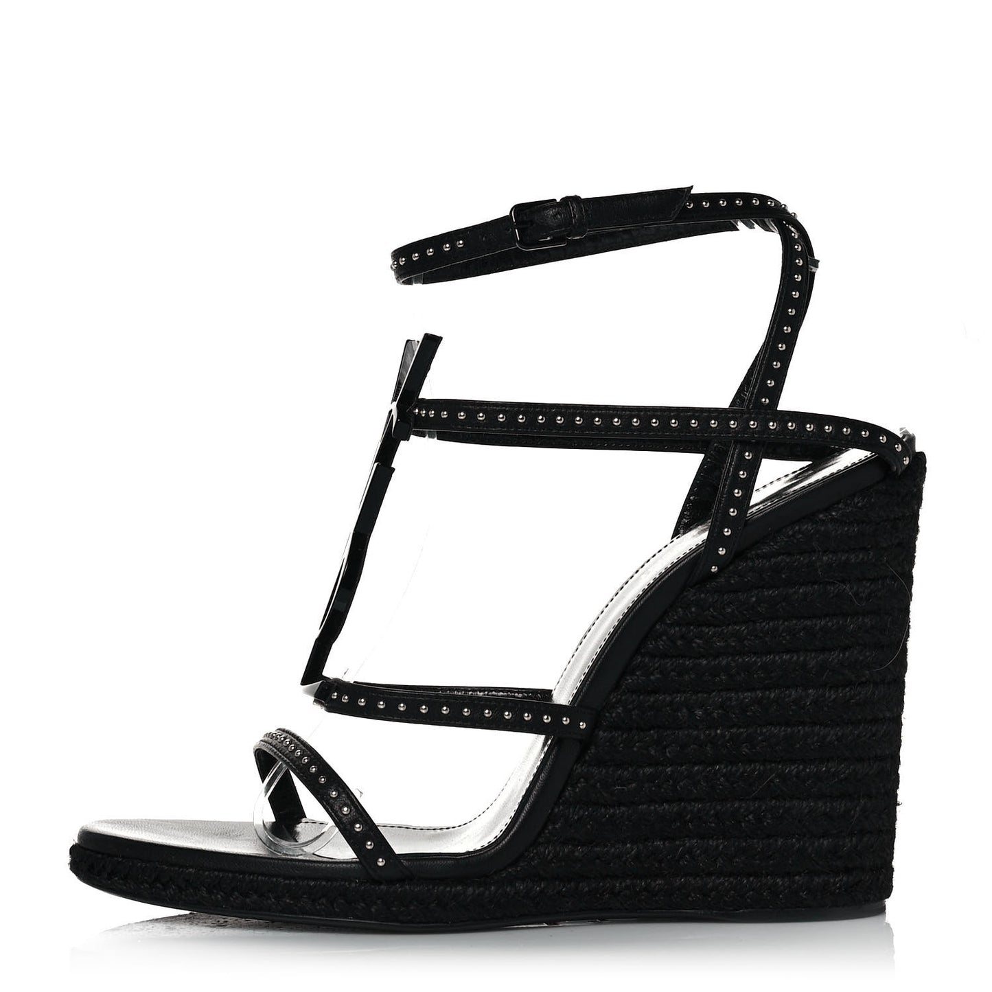 Calfskin Cassandra Espadrille 105 Wedges 40 Black