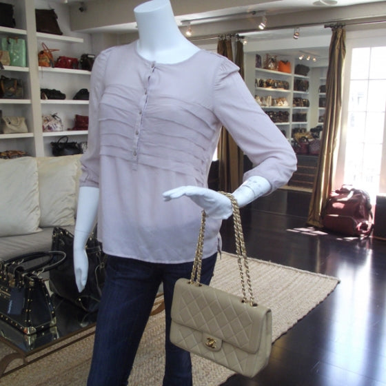 Chanel Leather Quilted Medium Flap Beige 2 of 13