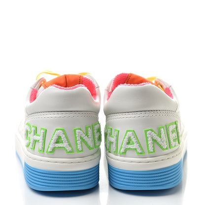 Chanel Calfskin Womens Logo Sneakers 36 White Multicolor 5 of 10