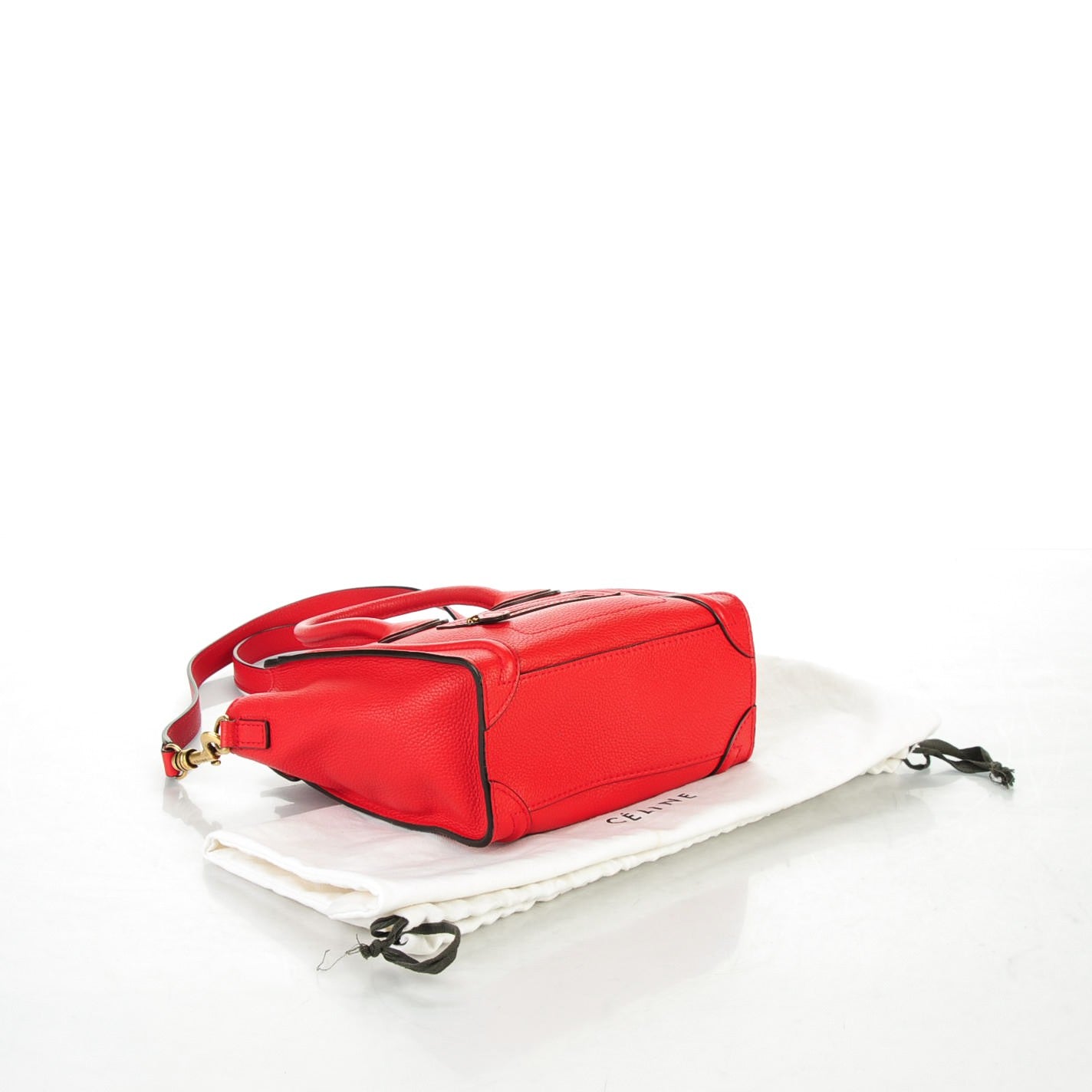 Drummed Calfskin Nano Luggage Coquelicot