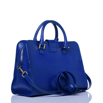 Saint Laurent Smooth Calfskin Small Monogram Cabas Blue Majorelle 4 of 30