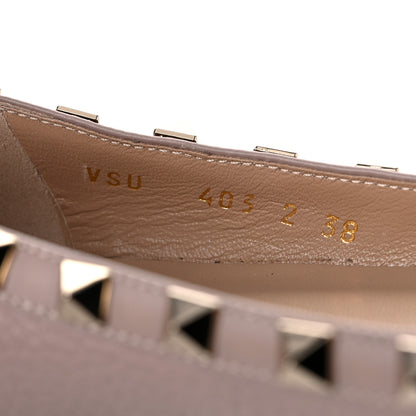 Valentino Garavani Pebbled Calfskin Rockstud Ballerina Flats 38 Poudre 11 of 12