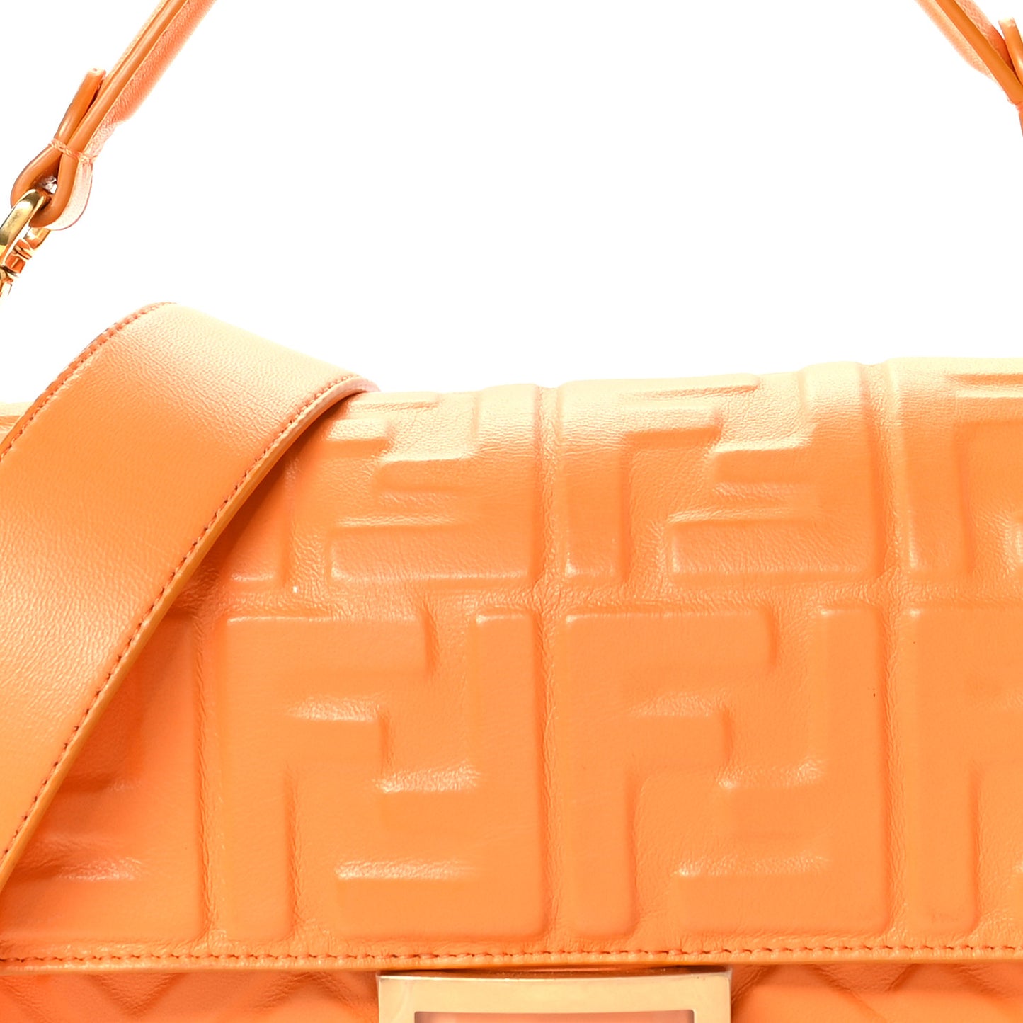 Nappa FF 1974 Embossed Baguette Clementine