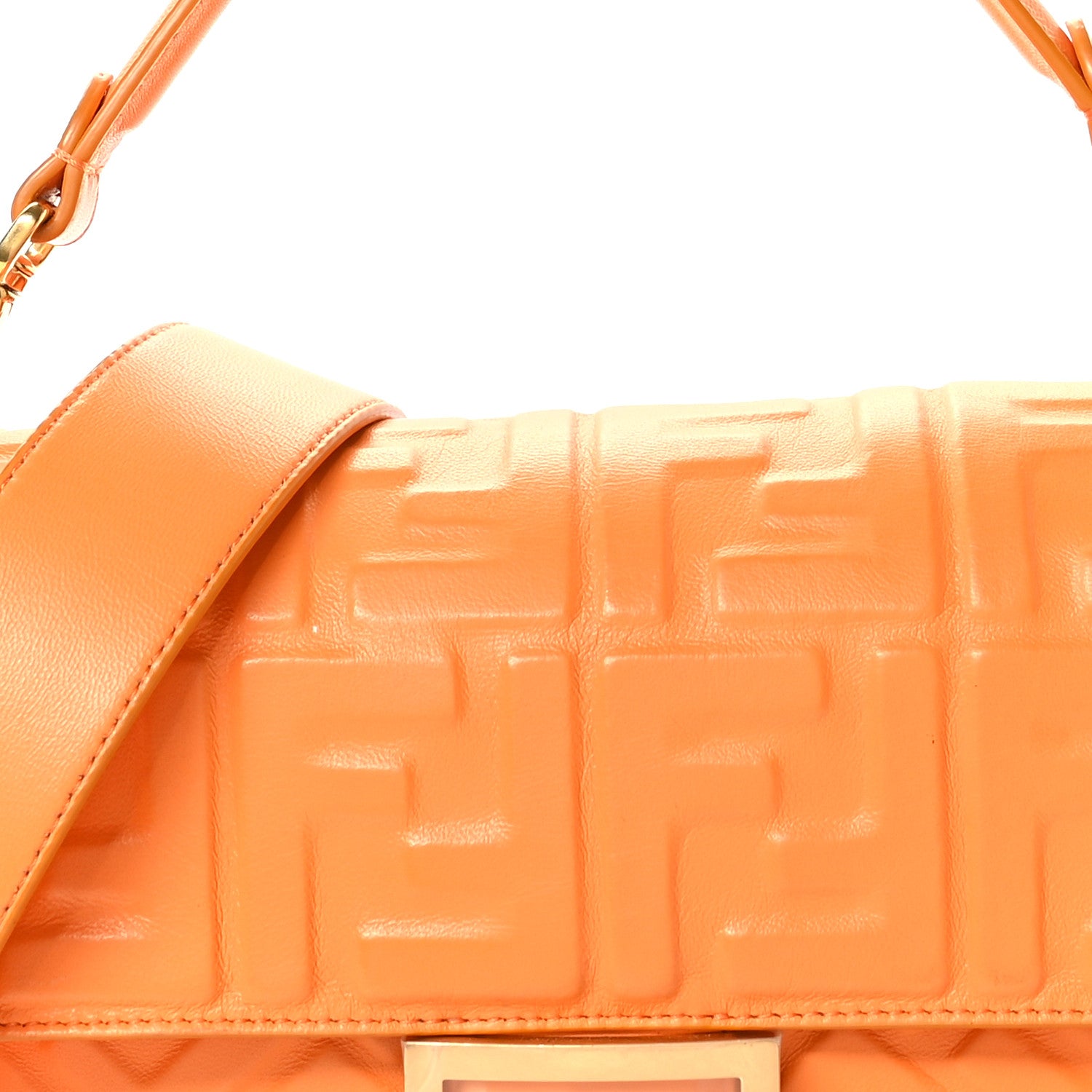 Fendi Nappa FF 1974 Embossed Baguette Clementine 9 of 15