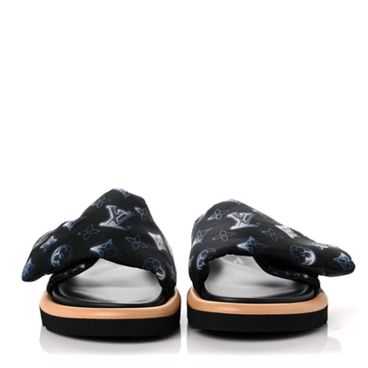 Louis Vuitton Nylon Monogram Womens Pool Pillow Comfort Mules 36 Navy Blue 2 of 7