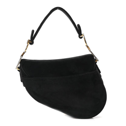 Christian Dior Velvet Crystal Mini Saddle Bag Black 3 of 10