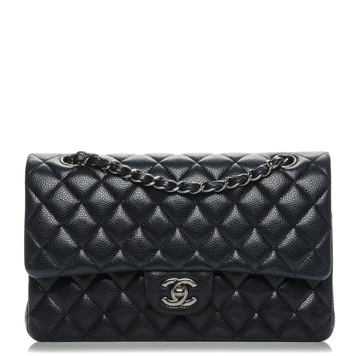 Chanel Caviar Quilted Medium Double Flap Navy 1 of 7