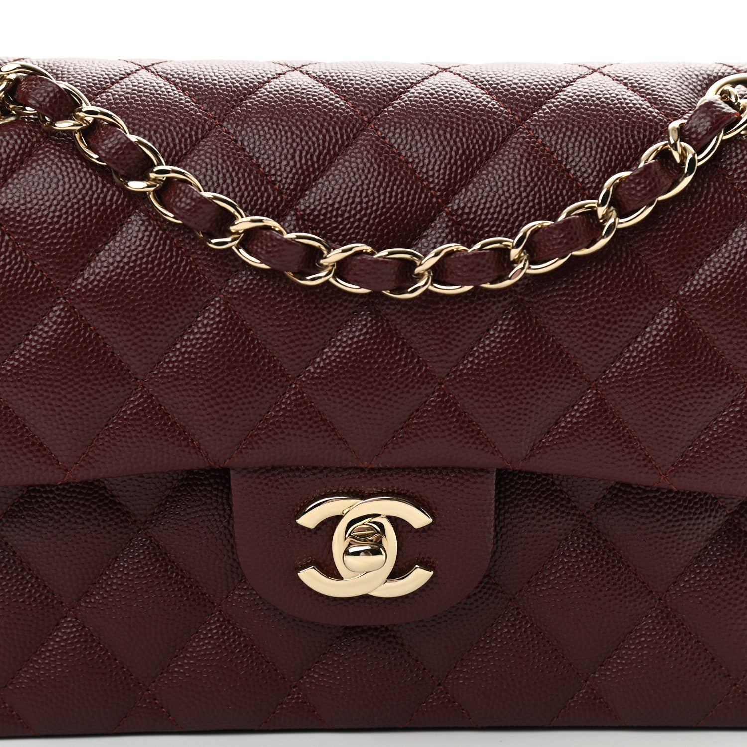 Chanel Caviar Quilted Small Double Flap Burgundy 8 of 10