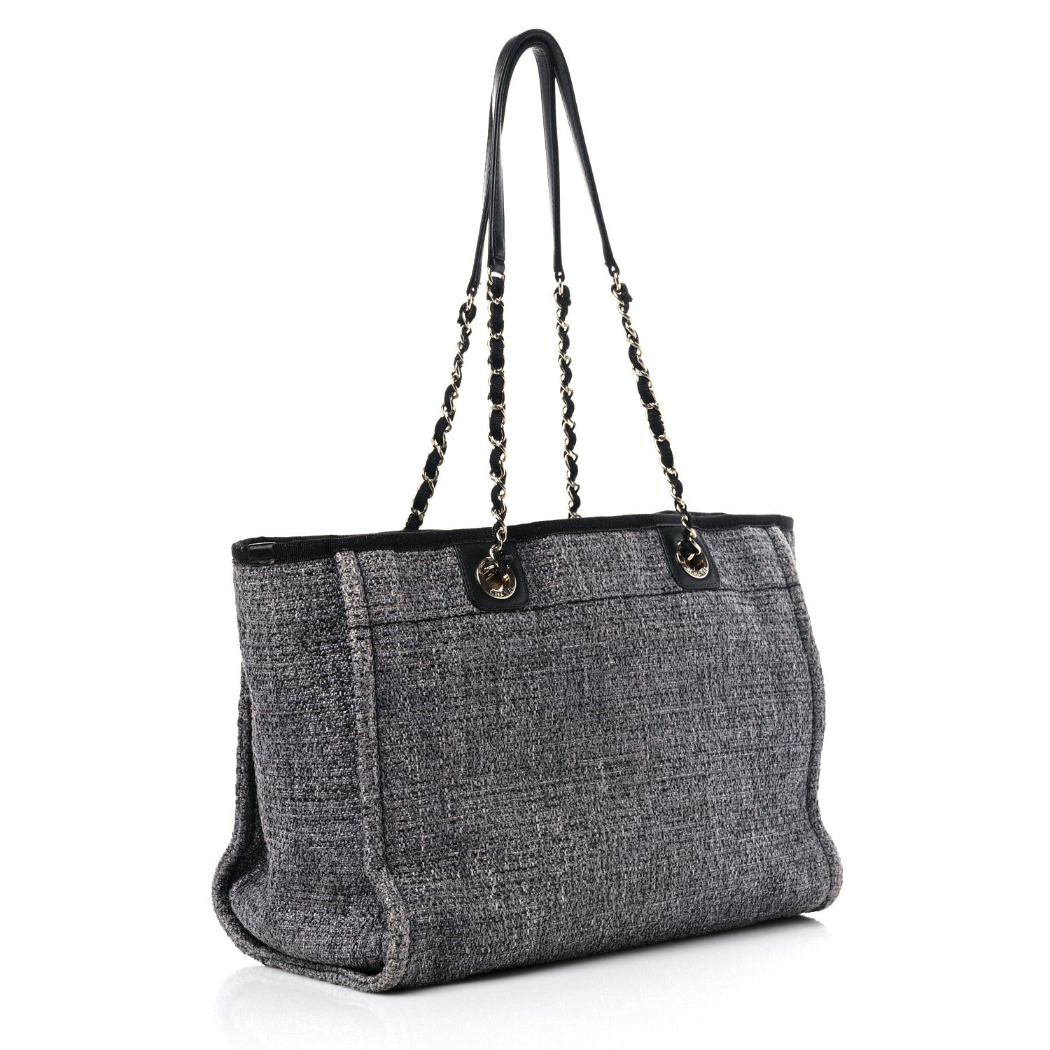 Chanel Woven Straw Raffia Small Deauville Tote Charcoal 3 of 15