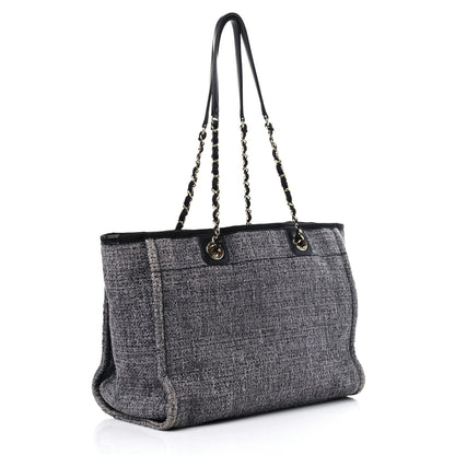 Chanel Woven Straw Raffia Small Deauville Tote Charcoal 3 of 15