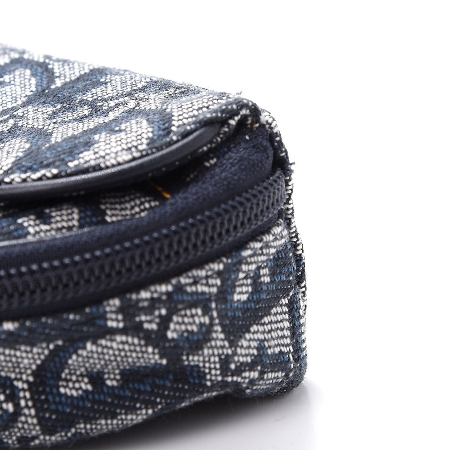Monogram Mini Saddle Zip Pouch Navy Blue
