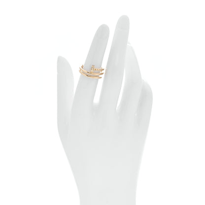 Cartier 18K Yellow Gold Diamond Double Juste Un Clou Ring 51 5.75 2 of 5