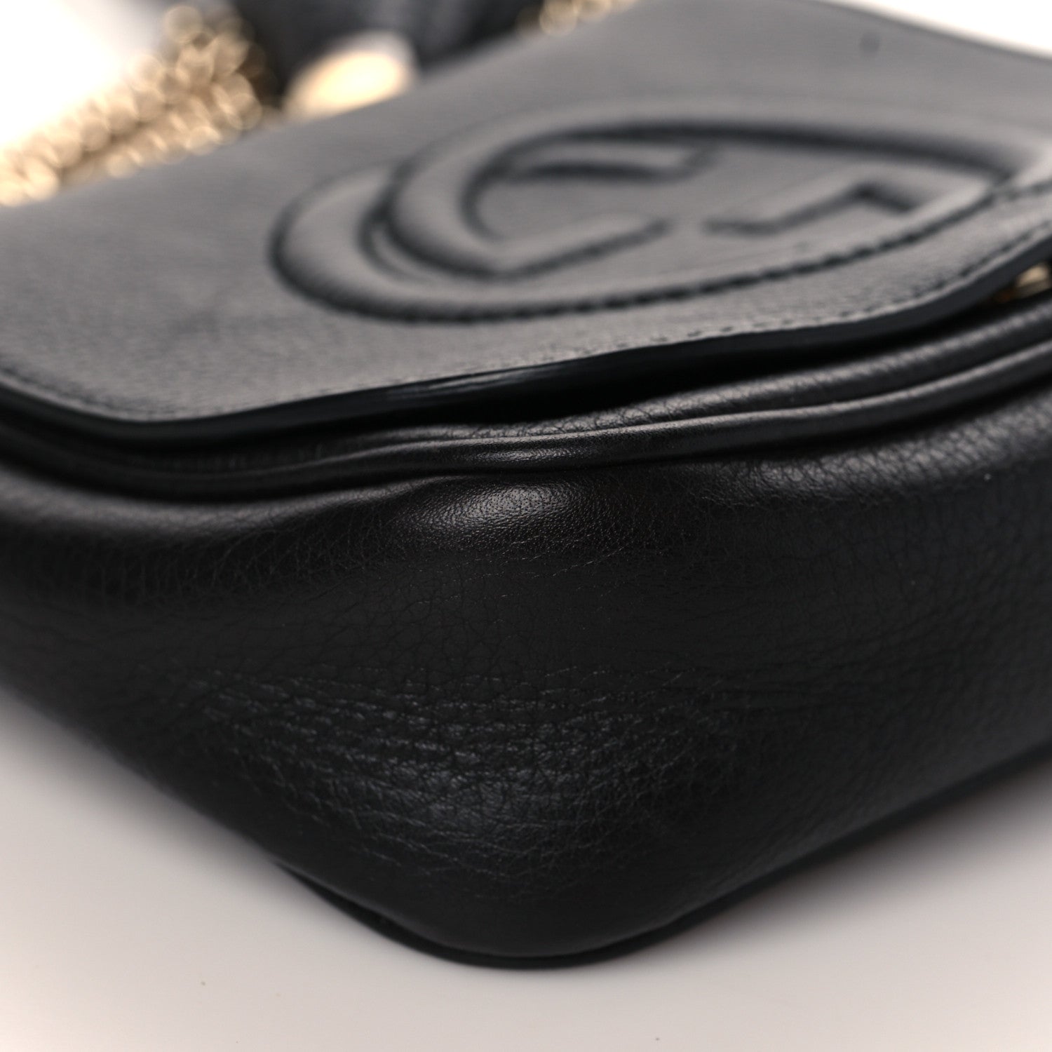 Gucci Pebbled Calfskin Small Soho Flap Crossbody Black 10 of 11