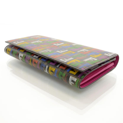 Fendi Zucchino Spalmati FF Multicolor Continental Flap Wallet Tobacco Multicolor 3 of 9