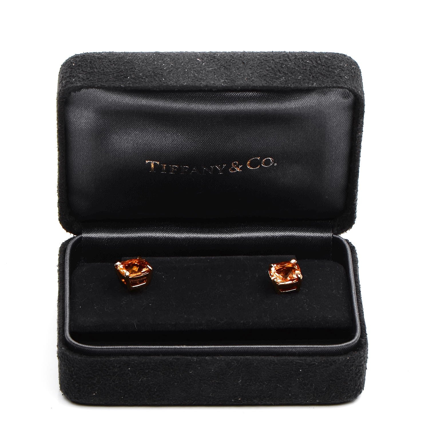 Tiffany 18K Yellow Gold Citrine Post Earrings 5 of 5
