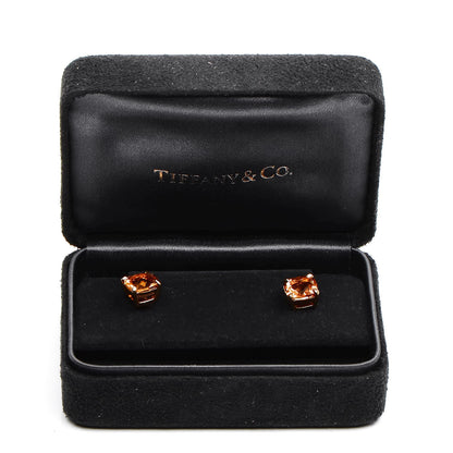 Tiffany 18K Yellow Gold Citrine Post Earrings 5 of 5
