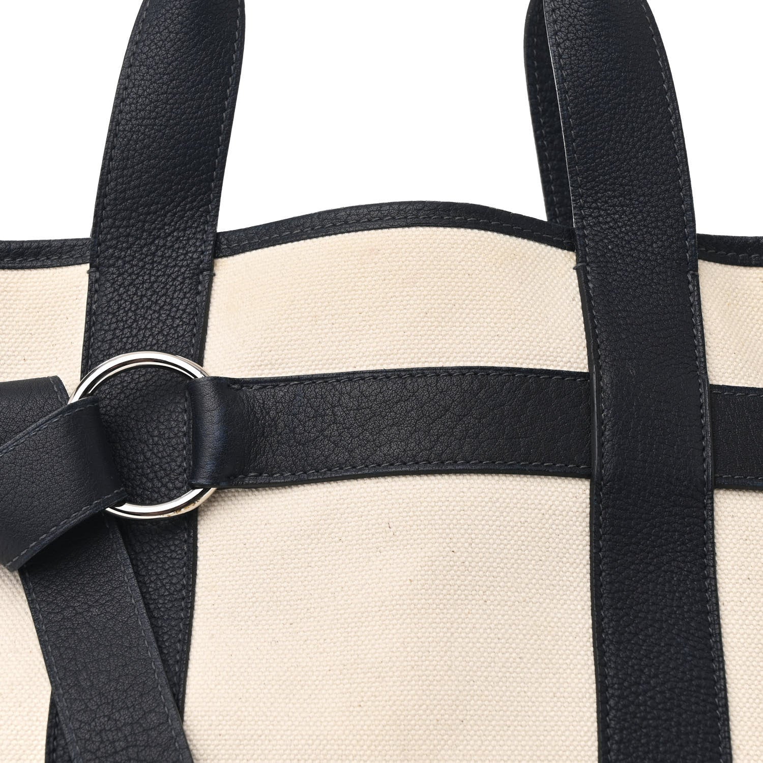 Hermes Toile Negonda Ceinture Tote Ecru Bleu Indigo 8 of 11