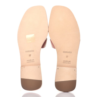 Hermes Epsom Oran Sandals 37 Rose Aube 5 of 8