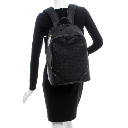 MCM Calfskin Ottomar Monogram Duke Backpack Black 2 of 9