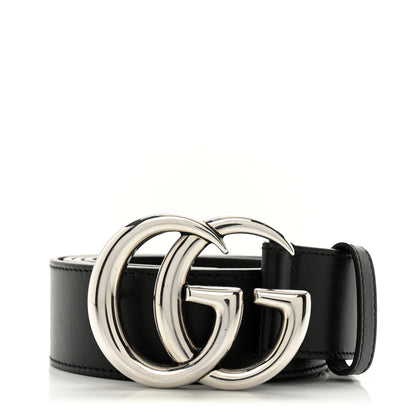 Gucci Plutone Calfskin Palladium Double G 40mm Belt 105 42 Black 1 of 8