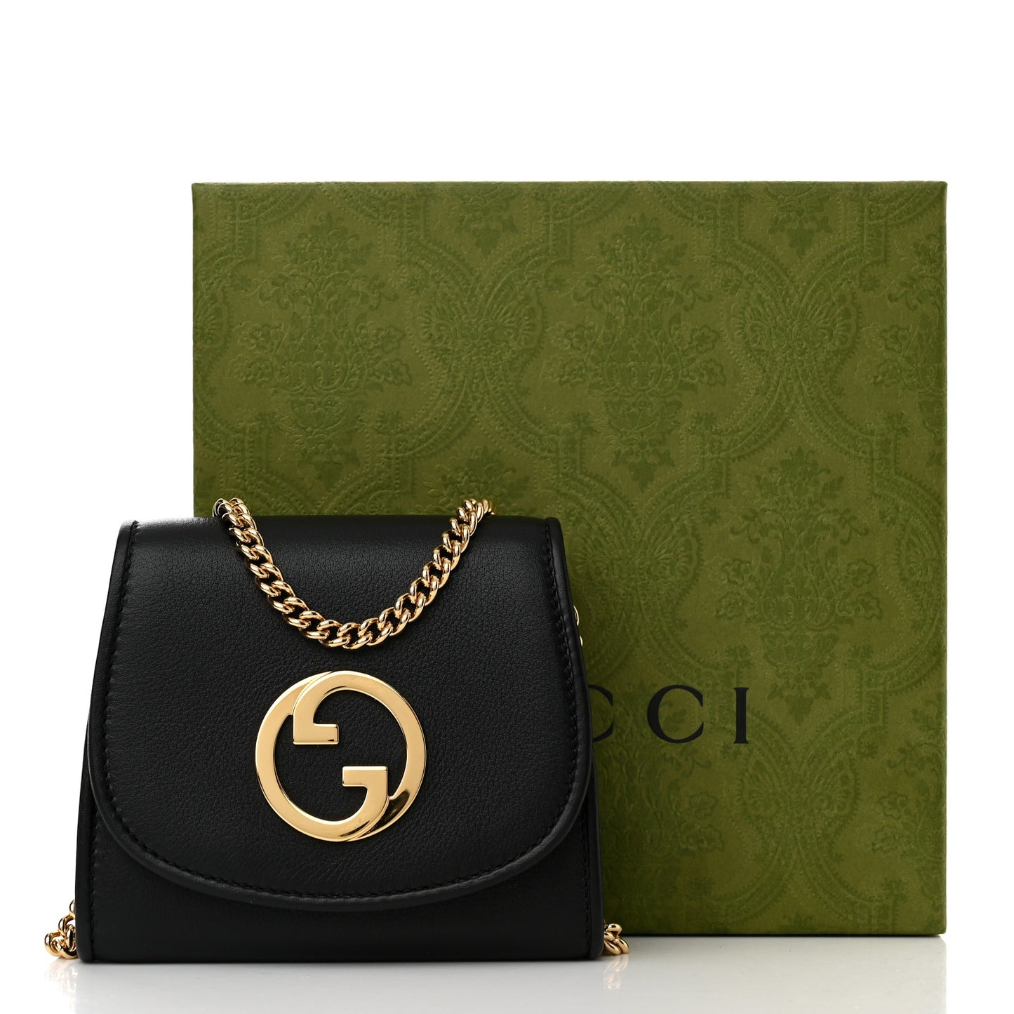 Roxy Calfskin Medium Blondie Chain Wallet Black