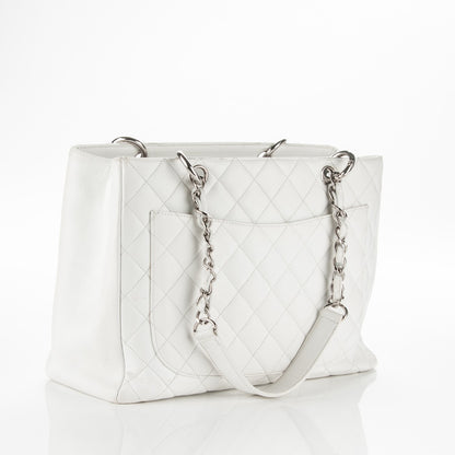 Chanel Caviar Quilted Grand Shopping Tote GST White 3 of 15