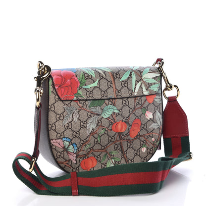 Gucci GG Supreme Monogram Tian Web Medium Padlock Messenger Shoulder Bag Beige Multicolor New Acero 3 of 9