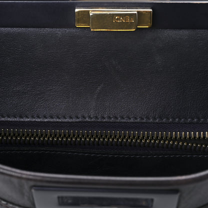 Fendi Vitello Dolce Marmol Large Peekaboo Iconic Satchel Ebano Blu Scuro 15 of 15