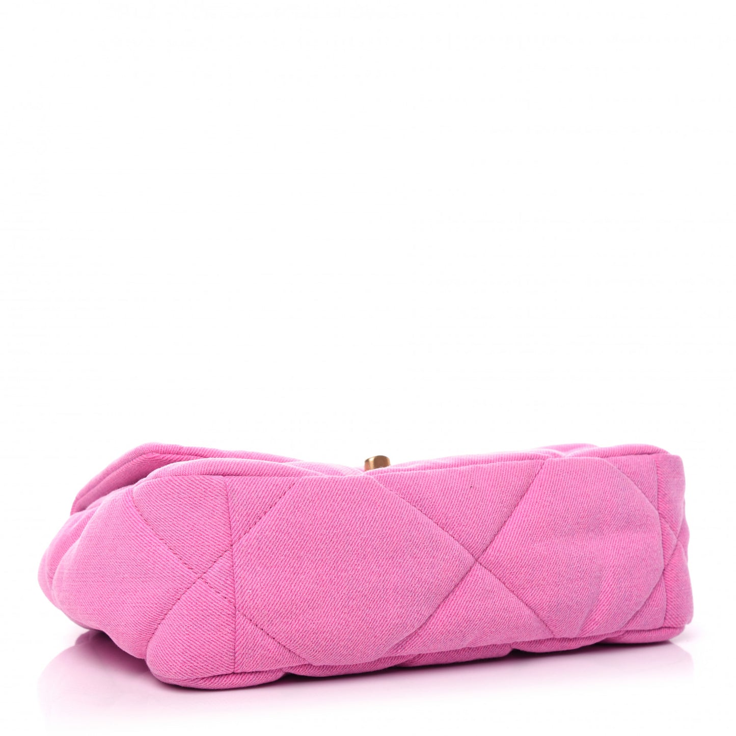 Denim Quilted Medium 19 Flap Neon Pink