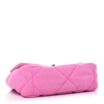 Chanel Denim Quilted Medium 19 Flap Neon Pink 4 of 9