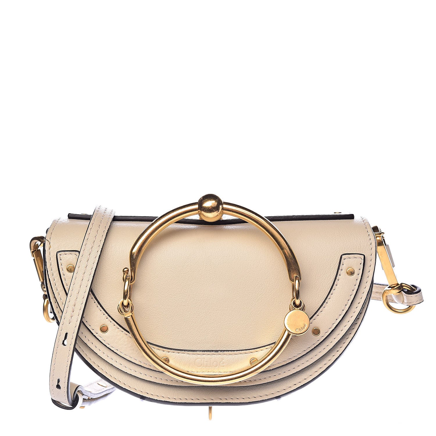 Chloe Calfskin Small Nile Bracelet Minaudiere Bag Off White 1 of 11
