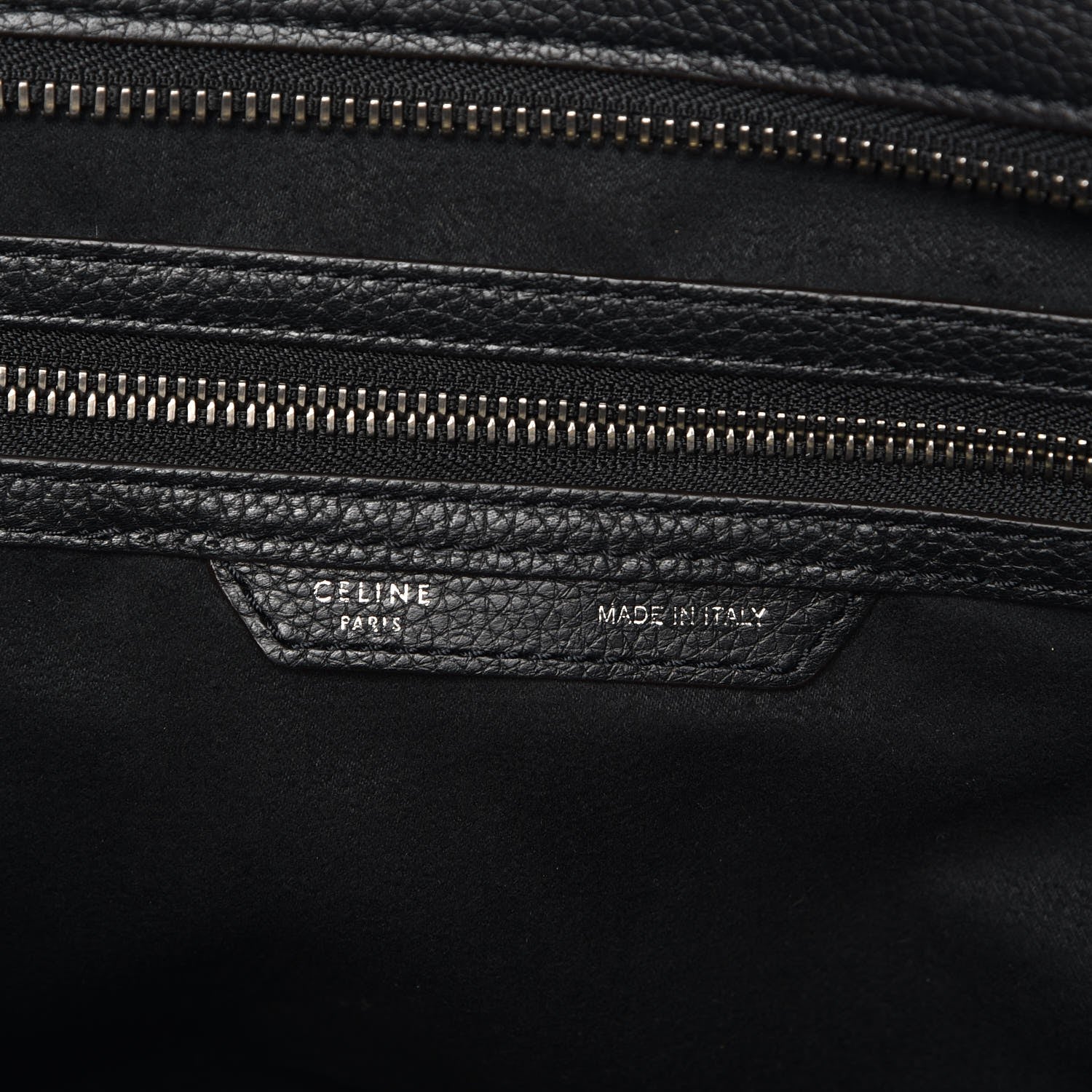 Celine Drummed Calfskin Mini Luggage Black 6 of 7