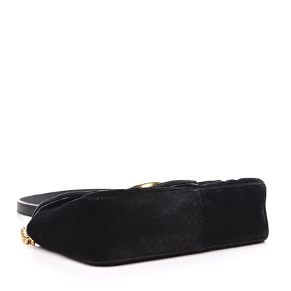 Gucci Velvet Matelasse Mini GG Marmont Shoulder Bag Black 4 of 11