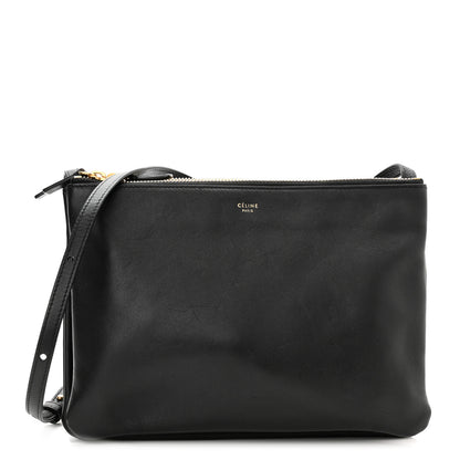 Celine Lambskin Large Trio Crossbody Bag Black 1 of 11