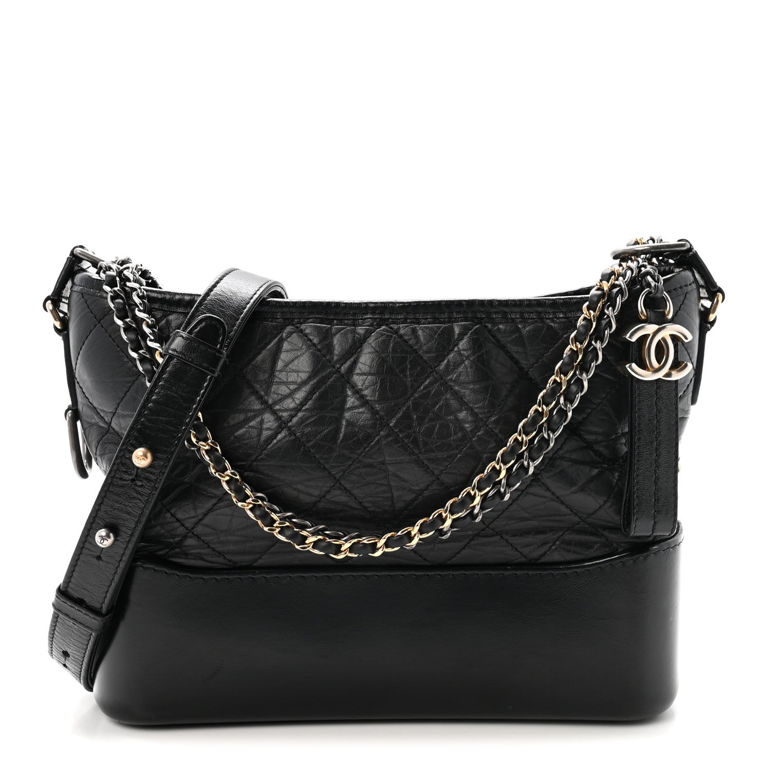 Chanel Aged Calfskin Quilted New Medium Gabrielle Hobo Black 1 of 10
