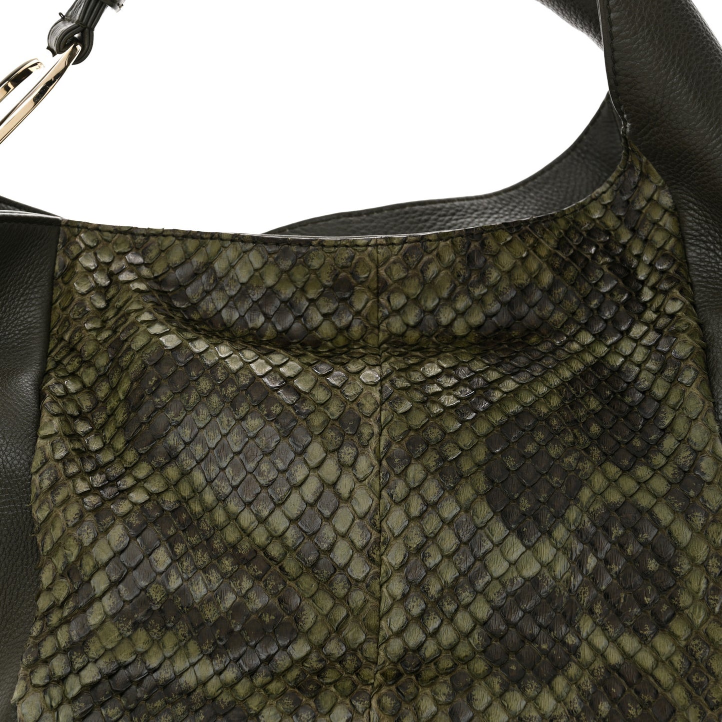 Snakeskin Greenwich Shoulder Bag Green