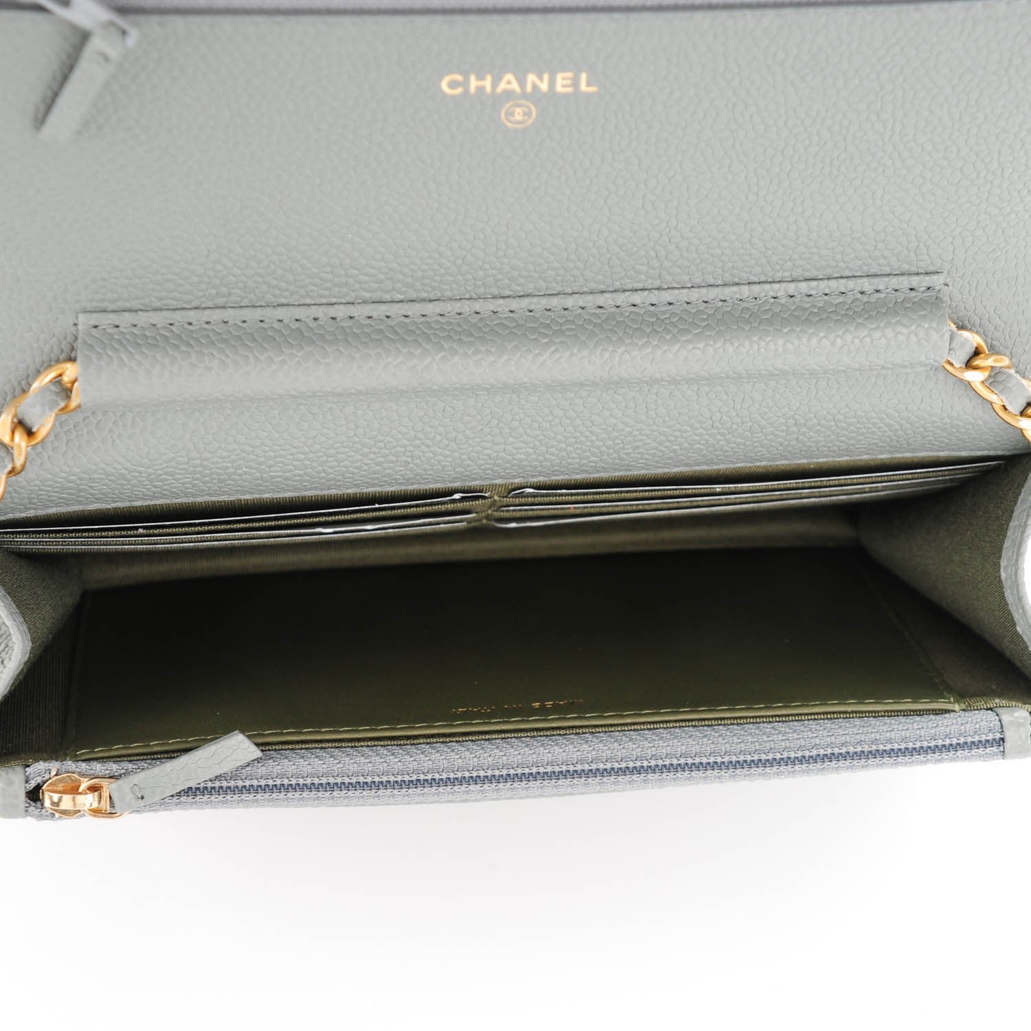 Chanel Caviar Quilted Boy Wallet On Chain WOC Grey 5 of 8