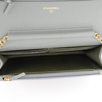 Chanel Caviar Quilted Boy Wallet On Chain WOC Grey 5 of 8