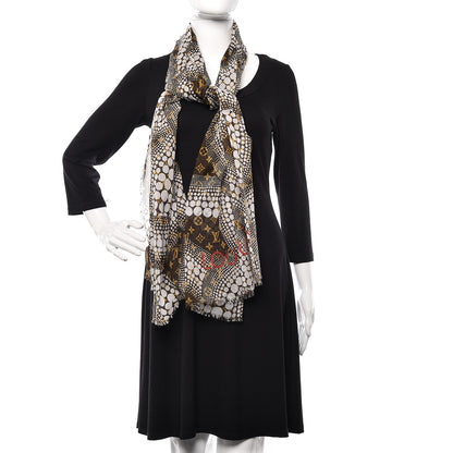Louis Vuitton Cotton Monogram Kusama Infinity Dots Pareo Scarf White 2 of 6