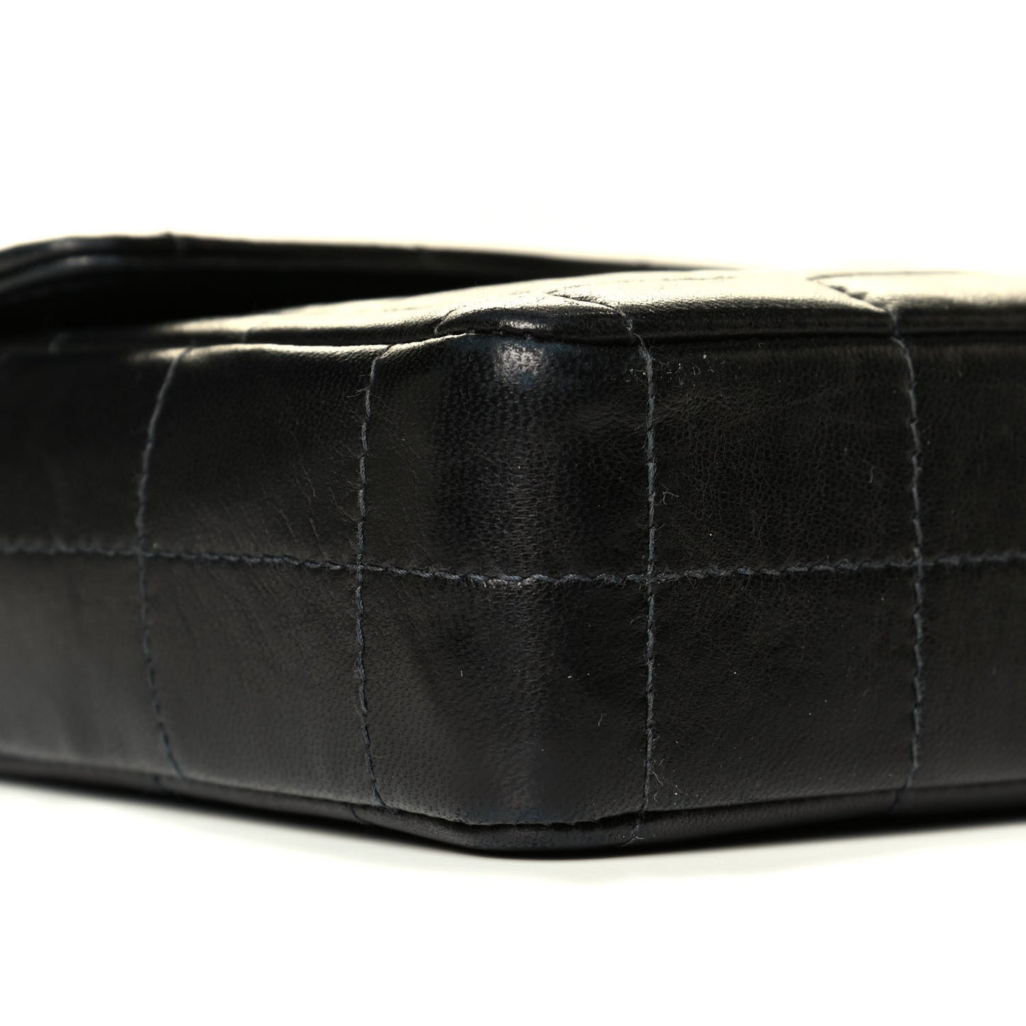 Lambskin East West Chocolate Bar Flap Black