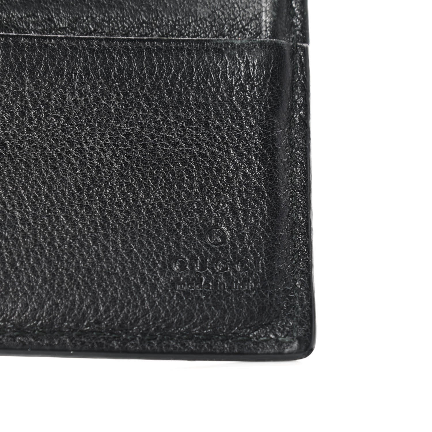 Gucci Guccissima Bi-Fold Wallet Black 6 of 12