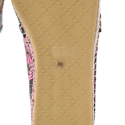 Gucci GG Supreme Monogram Bengal Espadrilles 36 Beige Crop Pink 7 of 7