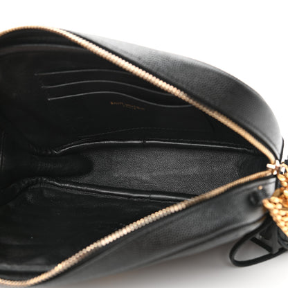 Saint Laurent Grain De Poudre Matelasse Monogram Mini Lou Camera Bag Black 5 of 13