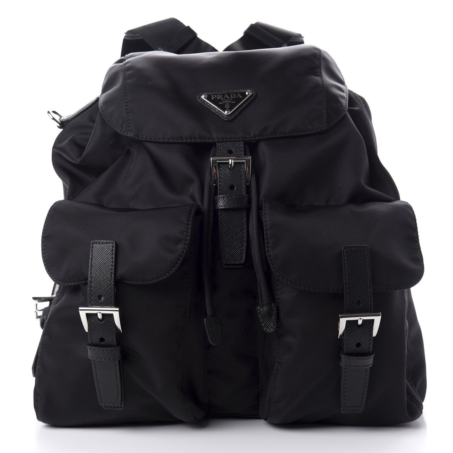 Re-Nylon Saffiano Medium Backpack Black
