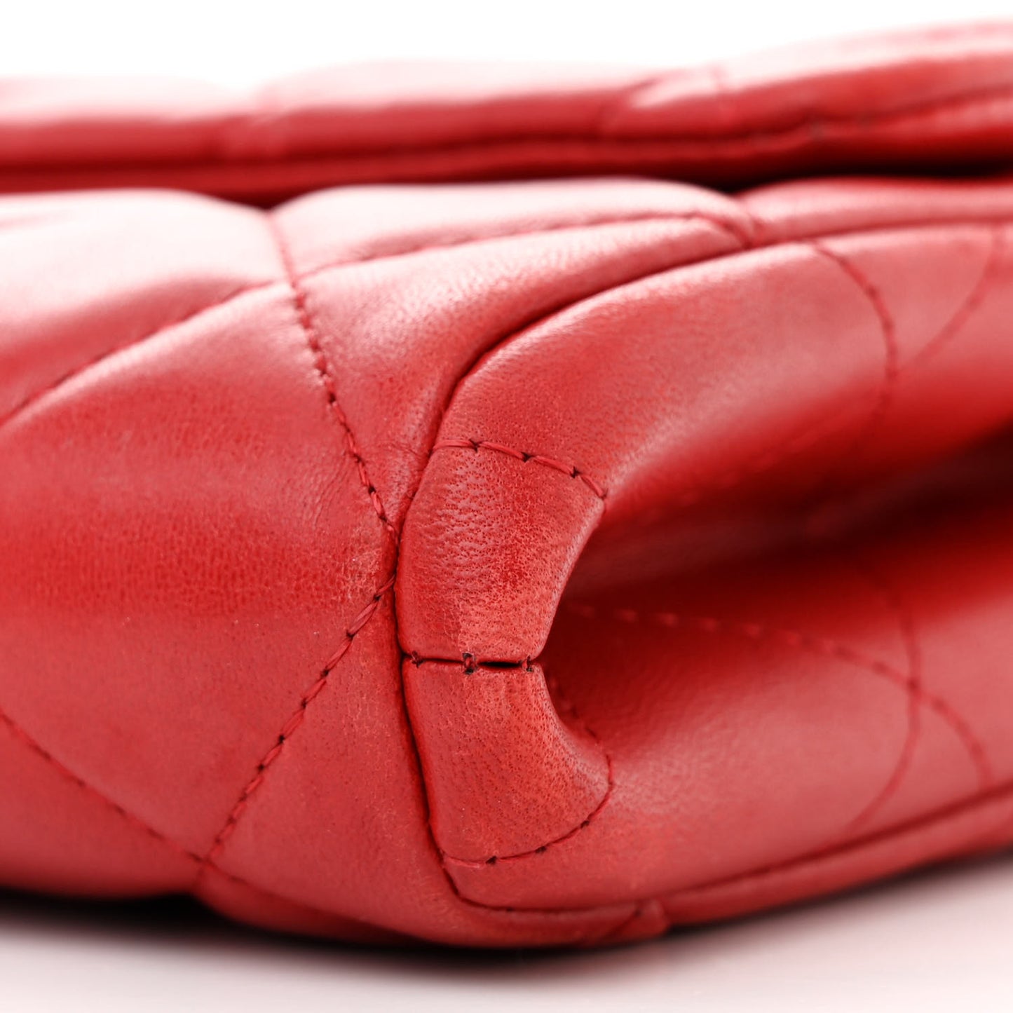 Lambskin Quilted Clutch with Chain Flap Red