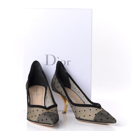 Christian Dior Suede Mesh Plumetis D-Sculpture Pumps 36.5 Black 9 of 9