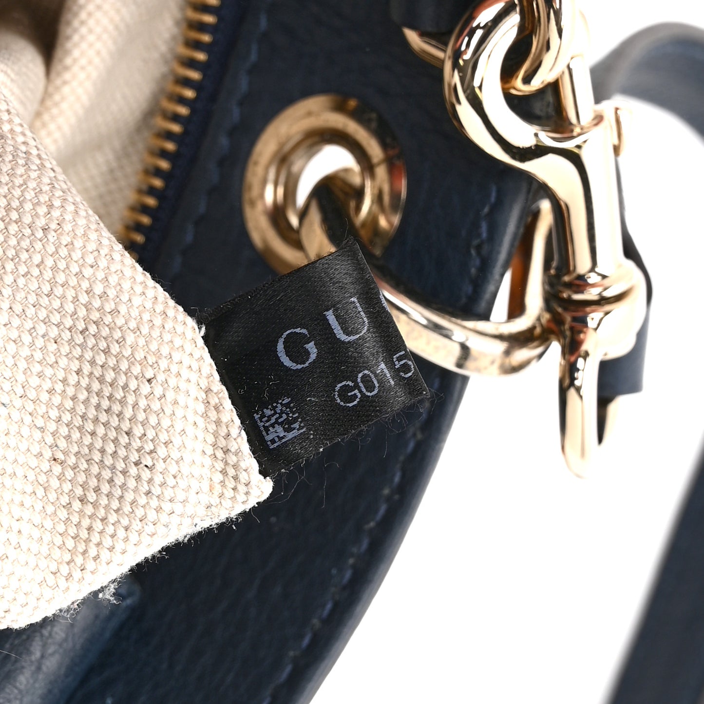 Calfskin Small Bamboo Shopper Tote Navy
