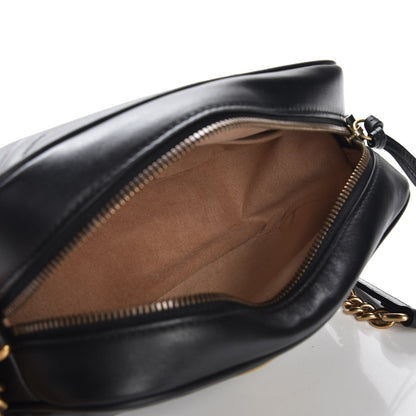 Gucci Calfskin Matelasse Small GG Marmont Chain Shoulder Bag Black 5 of 8